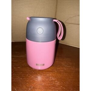 MAXSO Pink Soup Food Hot Thermos 17 oz Vacuum Sealed Jar Spoon‎ Lunch New No Box